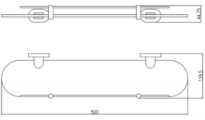 Стеклянная полка Rav Slezak Yukon YUA0900/50CMATZ черный золото