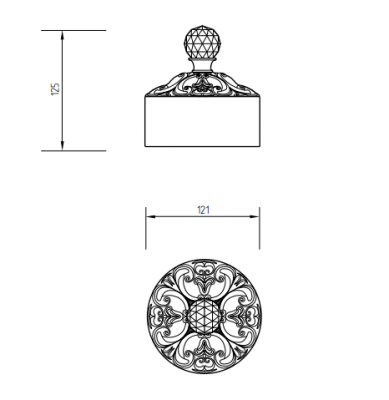 MIGLIORE Cristalia SWAROVSKI 16825 баночка низкая, 5 см, золото