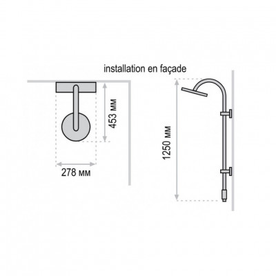 VALENTIN I-Deco Lux Black 506300 000 74 душевая панель, черная/хром