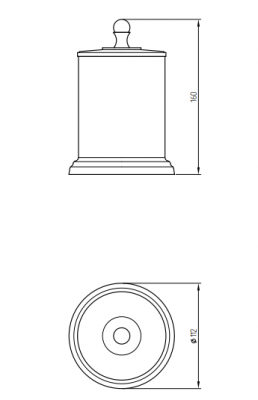 Баночка настольная MIGLIORE Mirella 17160, керамика, бронза