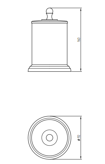 Баночка настольная MIGLIORE Mirella 17160, керамика, бронза