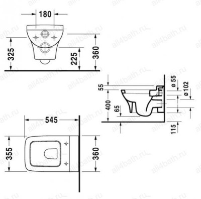 DURAVIT PuraVida 2219090000 унитаз подвесной