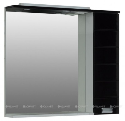 Зеркало-шкаф в ванную Aquanet Сити 100 белый, черный (00175367)