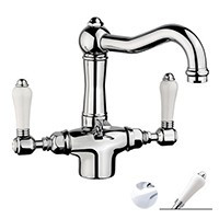 Nicolazzi Classica 1432 CR 78 смеситель для раковины с д/к, хром/ручки P.Mont Blanc
