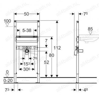 Geberit Duofix  111.434.00.1  рама монтажная для раковины