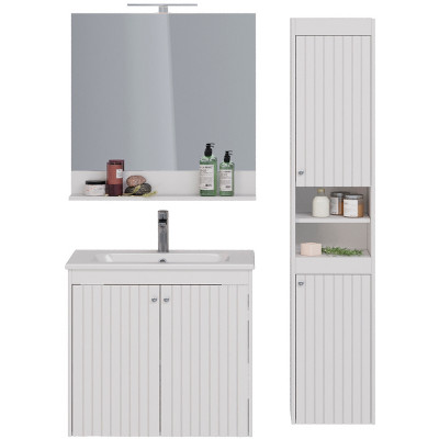 Зеркало в ванную Lemark Romance 80 LM07R80Z белый глянец с кнопочным выключателем прямоугольное