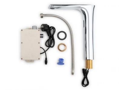 Автоматический высокий кран для раковин Nofer 07264.B хром/глянец