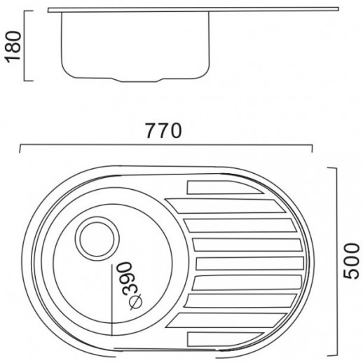 Кухонная мойка Haiba 77 HB5077 (нерж сталь) полированная