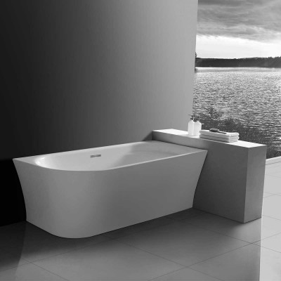 Акриловая ванна Vincea VBT-301-1500R 150x78 без гидромассажа пристенная овальная белый