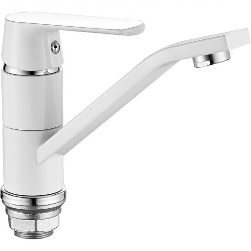 Однорычажный смеситель для кухни Haiba HB45804-2 (латунь) белый, хром