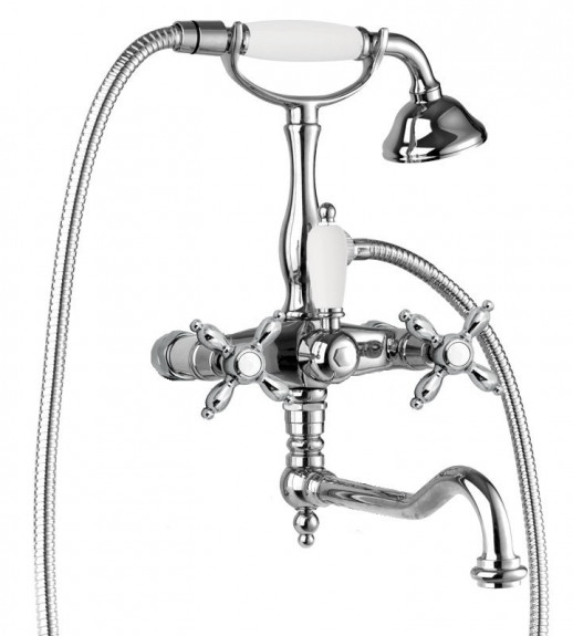 Смеситель для ванны с поворотным изливом с ручным душем, шлангом 150 см CEZARES NOSTALGIA-VDF-01-Bi