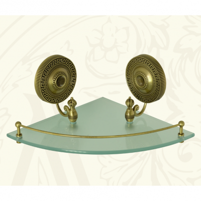 Полка с галереей угловая MIGLIORE Montecarlo 31587, стекло/бронза