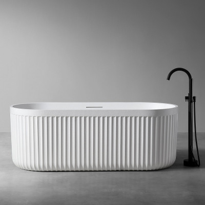 Ванна из искусственного камня Abber Stuttgart 170x75 AM9925 белая матовая овальная