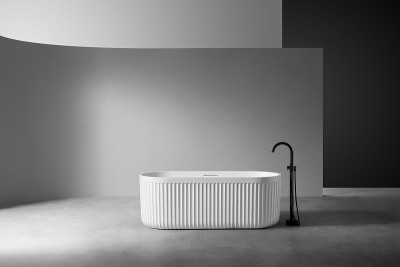 Ванна из искусственного камня Abber Stuttgart 170x75 AM9925 белая матовая овальная