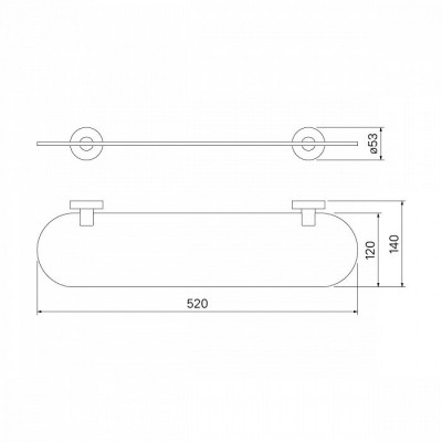 Полка IDDIS Sena матовое стекло сплав металлов (SENSSG0i44), классический дизайн