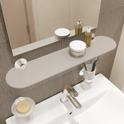 Полка IDDIS Sena матовое стекло сплав металлов (SENSSG0i44), классический дизайн