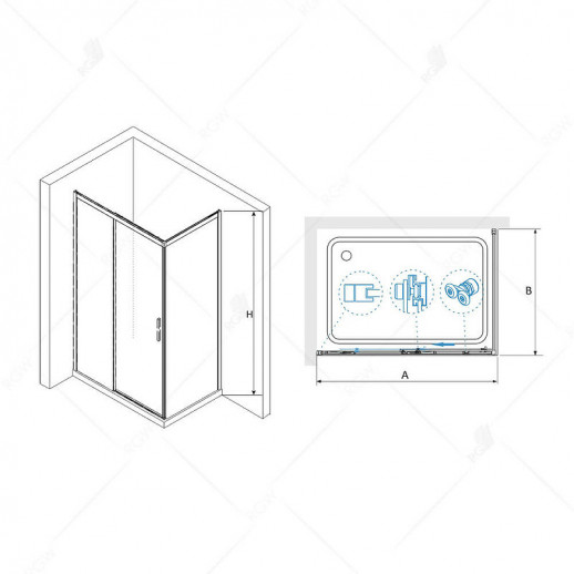 Душевой уголок RGW Leipzig LE-41B 180х90 34124198-014 прозрачный профиль черный прямоугольный
