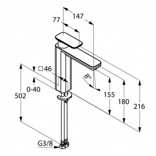 Смеситель для раковины KLUDI E2 хром 492960575