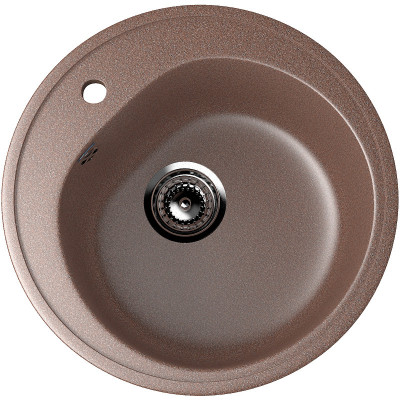 Кухонная мойка Ulgran Classic U-101-302 круглая 500х500х180 одна чаша песочная