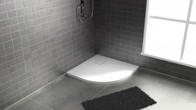 Акриловый душевой поддон Riho Basel 451 90x90 D005047005 белый с антискользящим по-ем четверть круга