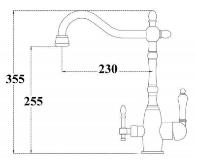 Смеситель для кухонной мойки ZORG Sanitary  (ZR 312 YF-33-SATIN), рычажный, ретро стиль