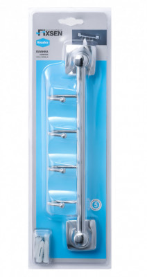 Планка FIXSEN Kvadro 4 крючка (FX-61305В-4), цвет хром