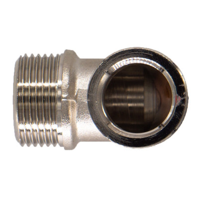 Латунный переходный уголок 3/4"x1/2" с одной резьбой наружу и одной внутрь (CTM CRL34M12)