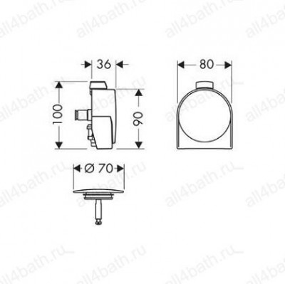 HANSGROHE 58117000 комплект для заливки ванны (наружная часть для Exafill S), хром