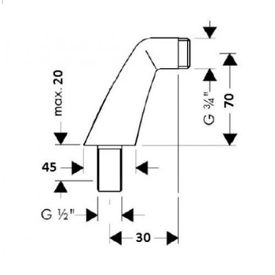 HANSGROHE адаптер для вертикального крепежа смесителей на борт ванны