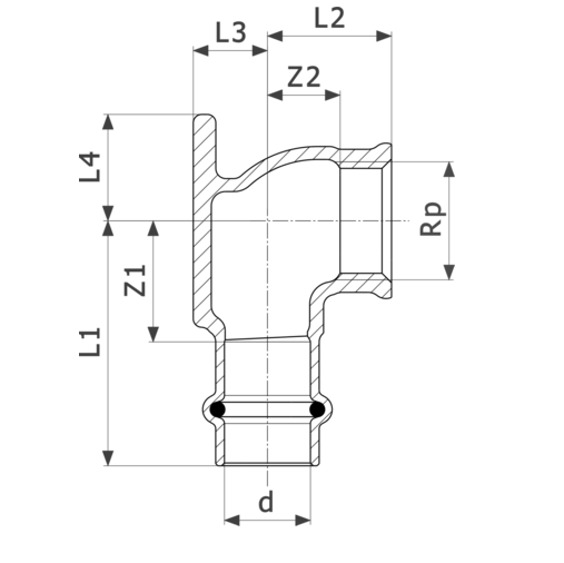 Viega Водорозетка пресс-В 15х1/2' бронза Profipress G, шт