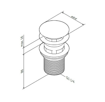 Донный клапан AM.PM F0700164 click-clack Хром