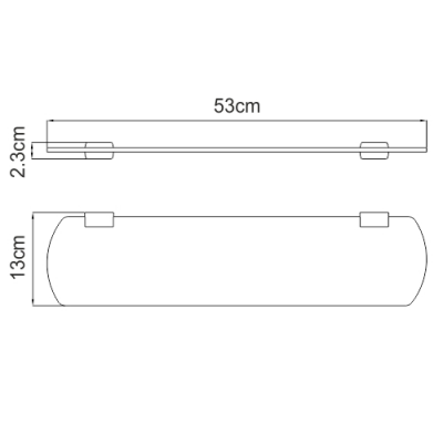 WasserKRAFT Sauer K-7924 полка, матовое стекло/глянцевое золото