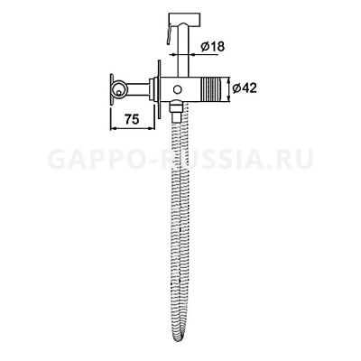 Смеситель с гигиеническим душем Gappo кнопочный черный (G7288-6)