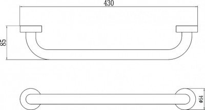 Поручень в ванную Savol S-010040 40 см нерж сталь хром