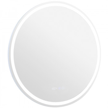 Зеркало настенное в ванную Aquanet Оптима 70 304175 с подсветкой с сенсорным вкл, часами и подогревом