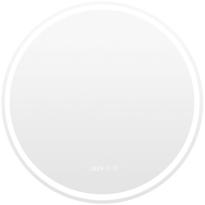 Зеркало настенное в ванную Aquanet Оптима 70 304175 с подсветкой с сенсорным вкл, часами и подогревом