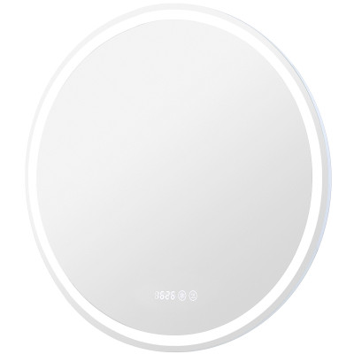 Зеркало настенное в ванную Aquanet Оптима 70 304175 с подсветкой с сенсорным вкл, часами и подогревом