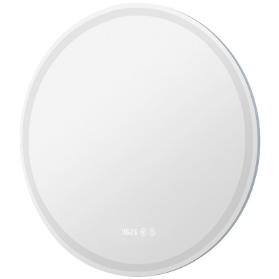 Зеркало настенное в ванную Aquanet Оптима 70 304175 с подсветкой с сенсорным вкл, часами и подогревом