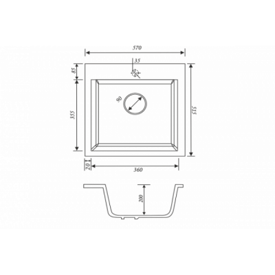 Кухонная мойка KAISER KMM-5056 мрамор (KMM-5056 Bl&W)