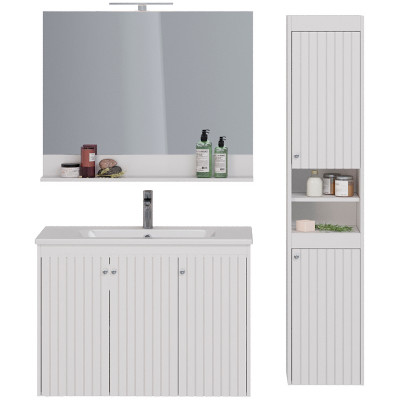 Зеркало в ванную Lemark Romance 100 LM07R100Z белый глянец с кнопочным выключателем прямоугольное