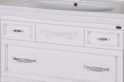 ASB-Woodline Модерн 105 комплект мебели, белый (патина серебро) массив ясеня