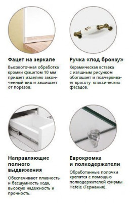 Подвесной шкаф для ванной Style Line Олеандр-2 60 Люкс белый (ЛС-00000305)