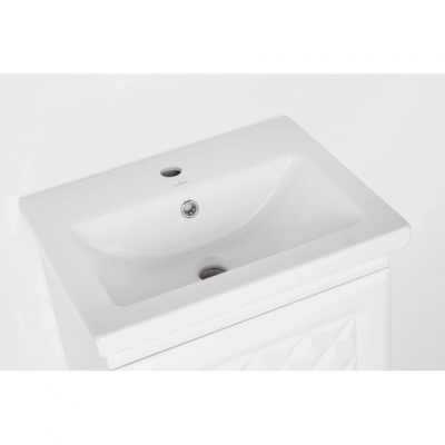 Тумба Style Line Канна 50 Люкс (ЛС-00000297) с раковиной, белая