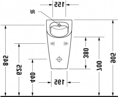Писсуар Duravit ME By Starck 2809300000 подвод воды сзади
