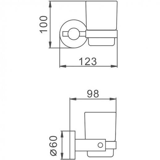 Стакан для зубных щеток Haiba HB8306 (нерж сталь стекло)