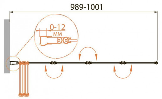Шторка на ванну CEZARES RELAX-V-4-100/140-C-Bi
