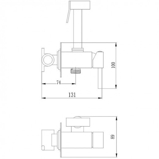 Гигиенический душ со смесителем Haiba HB5512-7 (латунь) черный