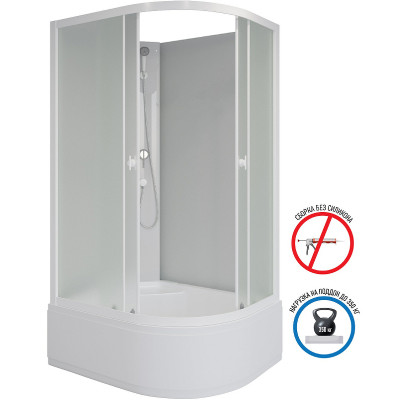 Душевая кабина Niagara Promo 100x80 L P100/80/40L/MT/BK асимметричная