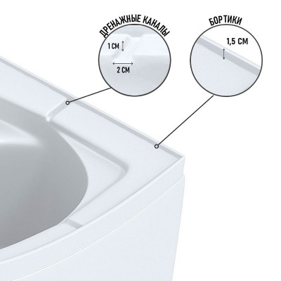 Душевая кабина Niagara Promo 100x80 L P100/80/40L/MT/BK асимметричная