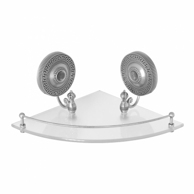 Полка с галереей угловая MIGLIORE Montecarlo 31586, стекло/хром